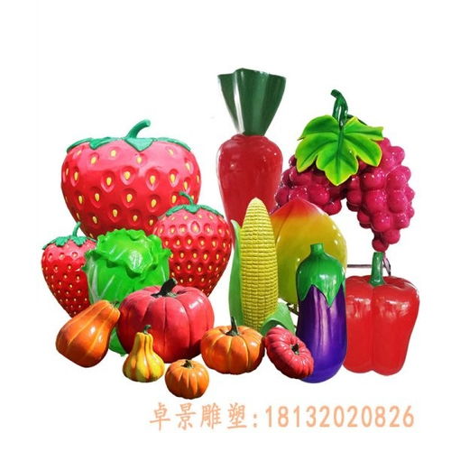 玻璃鋼仿真卡通蔬菜水果雕塑 吉安蔬菜水果樹(shù)脂雕塑廠